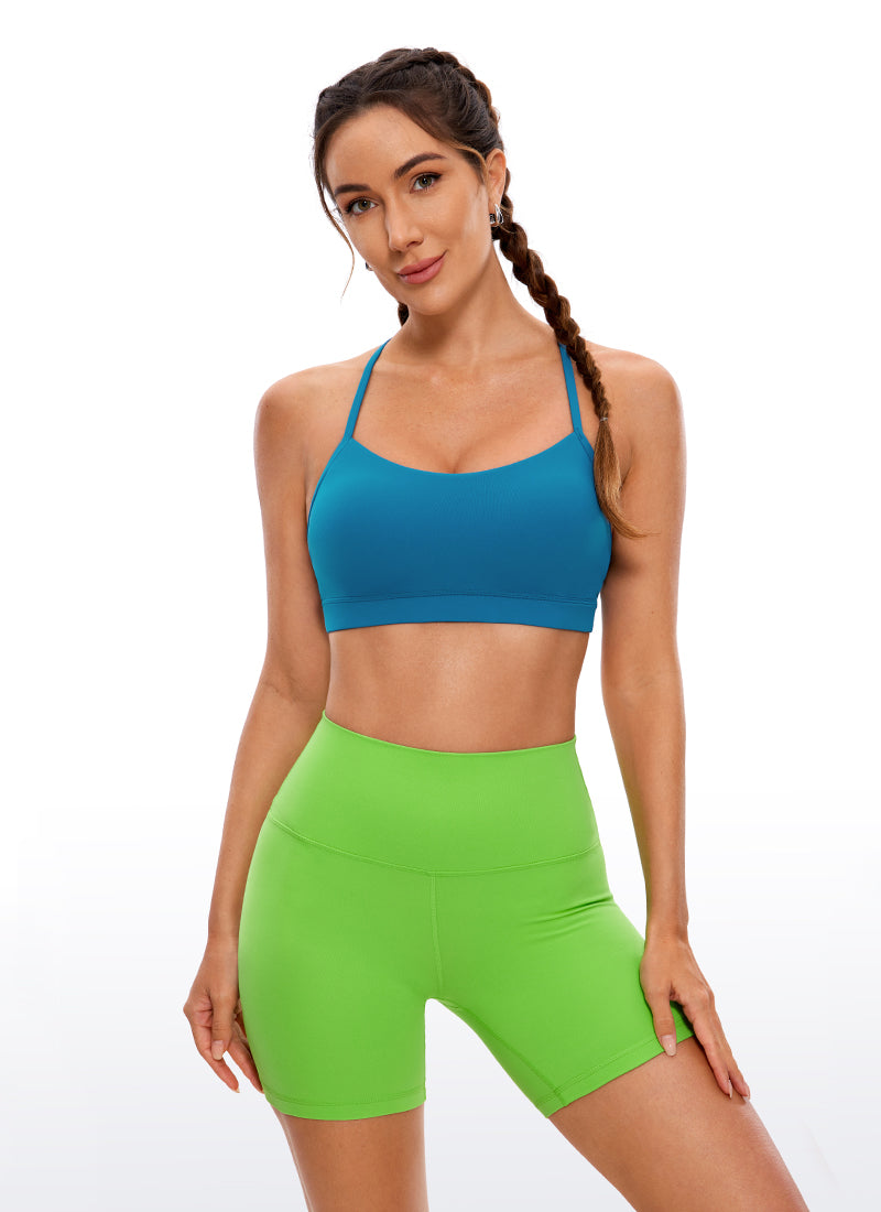 Suporta sa Magaan na Yoga para sa Kababaihan ng CRZ YOGA Butterluxe Sports Bra Y back Super-sonic Blue