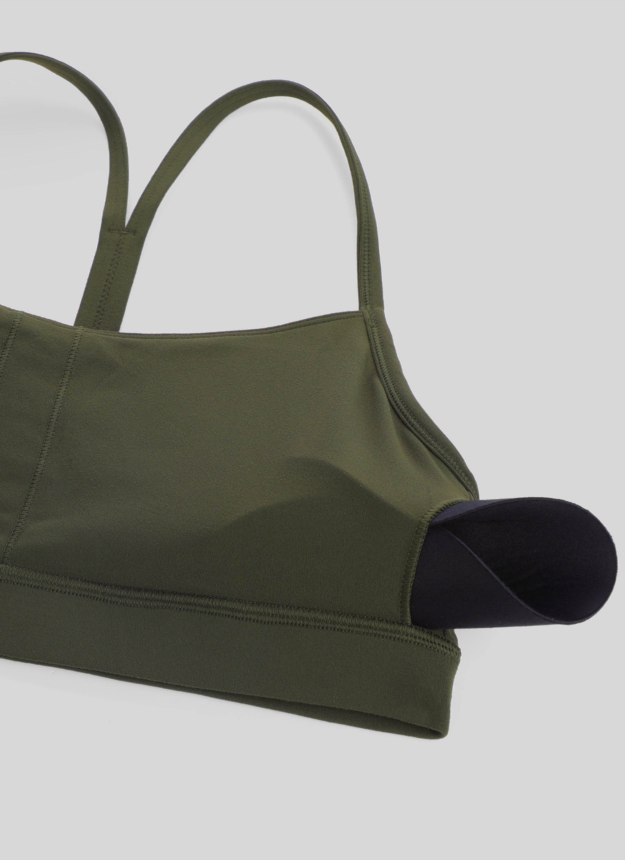 Suporta sa Magaan na Yoga para sa Kababaihan ng CRZ YOGA Butterluxe Sports Bra Y back Olive Green