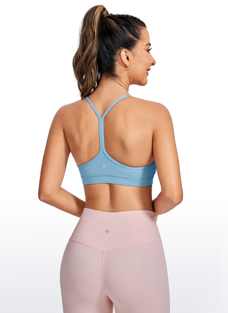 Suporta sa Magaan na Yoga para sa Kababaihan ng CRZ YOGA Butterluxe Sports Bra Y back Purong Asul