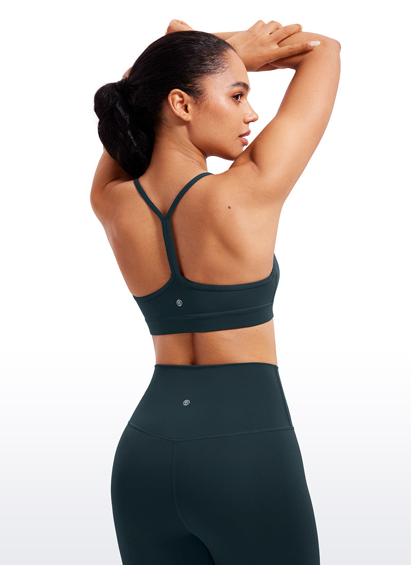 Suporta sa Magaan na Yoga para sa Kababaihan ng CRZ YOGA Butterluxe Sports Bra Y back Forest Dark Green