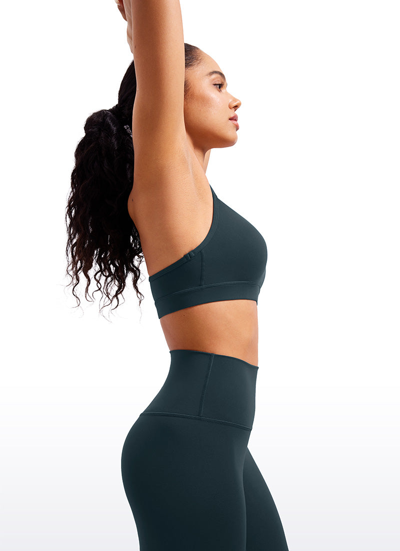 Suporta sa Magaan na Yoga para sa Kababaihan ng CRZ YOGA Butterluxe Sports Bra Y back Forest Dark Green