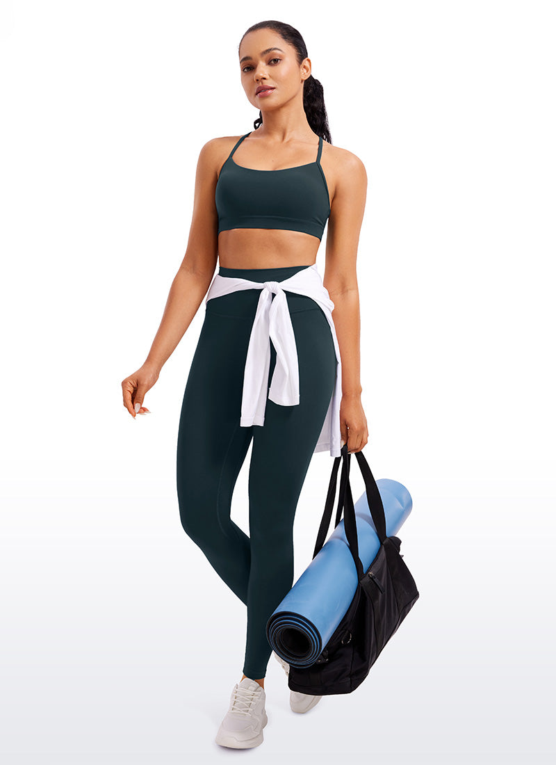 Suporta sa Magaan na Yoga para sa Kababaihan ng CRZ YOGA Butterluxe Sports Bra Y back Forest Dark Green