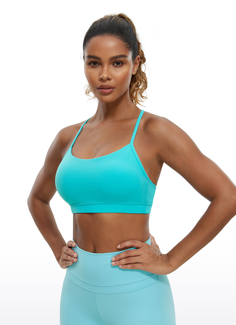 Suporta sa Magaan na Yoga para sa Kababaihan ng CRZ YOGA Butterluxe Sports Bra Y back Spectral Blue