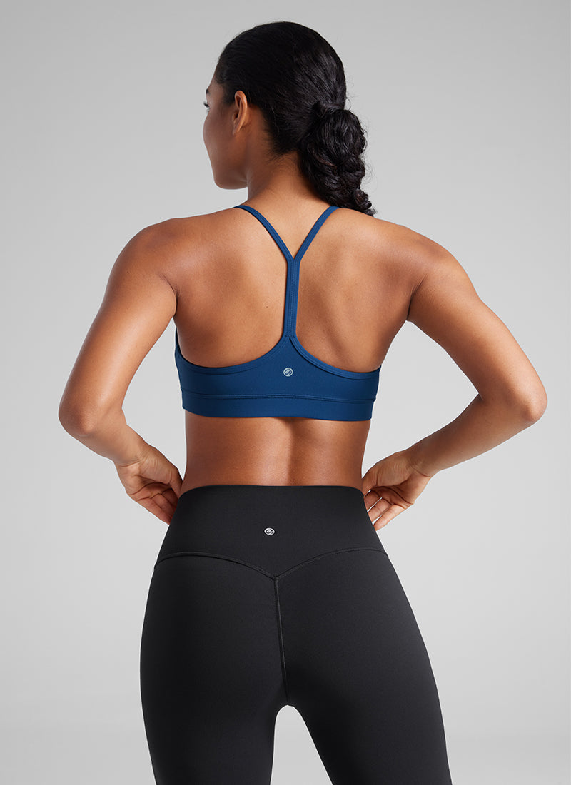 Suporta sa Magaan na Yoga para sa Kababaihan ng CRZ YOGA Butterluxe Sports Bra Y back French Navy