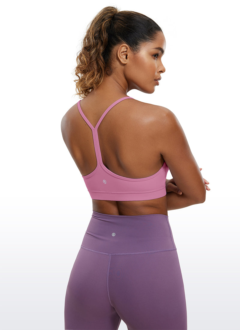 Suporta sa Magaan na Yoga para sa Kababaihan ng CRZ YOGA Butterluxe Sports Bra na may Y back na may Velvet Dust