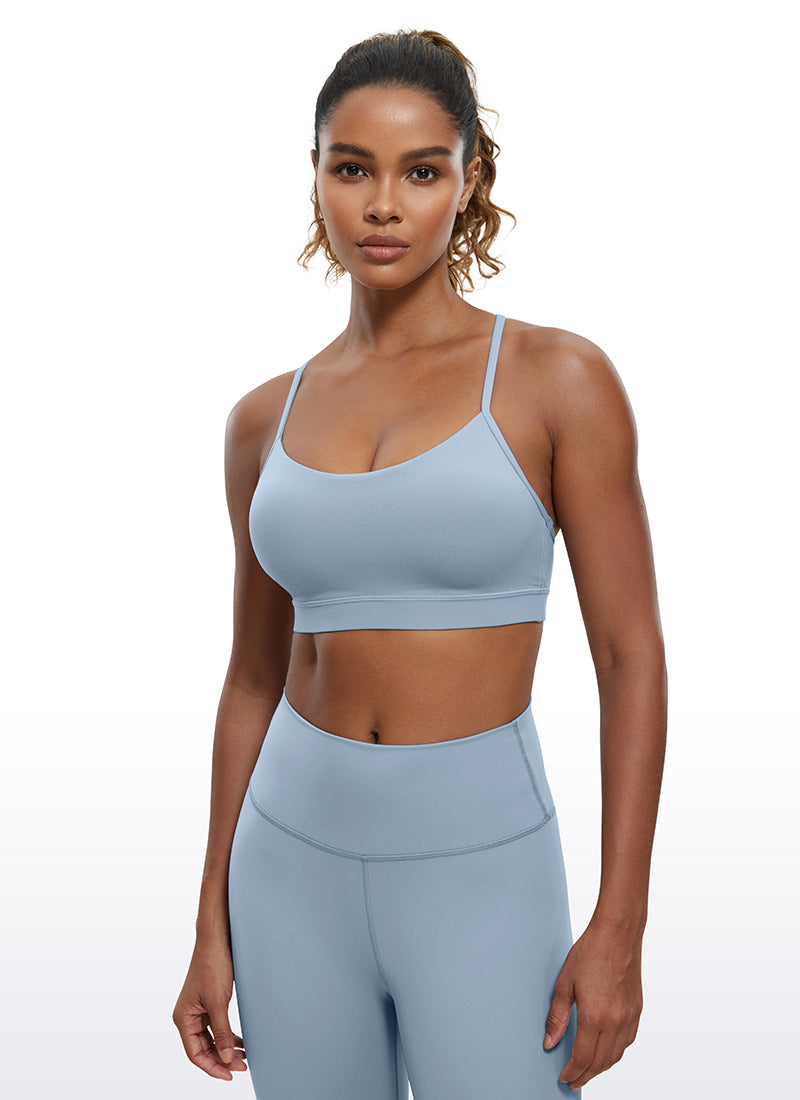 Suporta sa Magaan na Yoga para sa Kababaihan ng CRZ YOGA Butterluxe Sports Bra Y back Cambric Blue