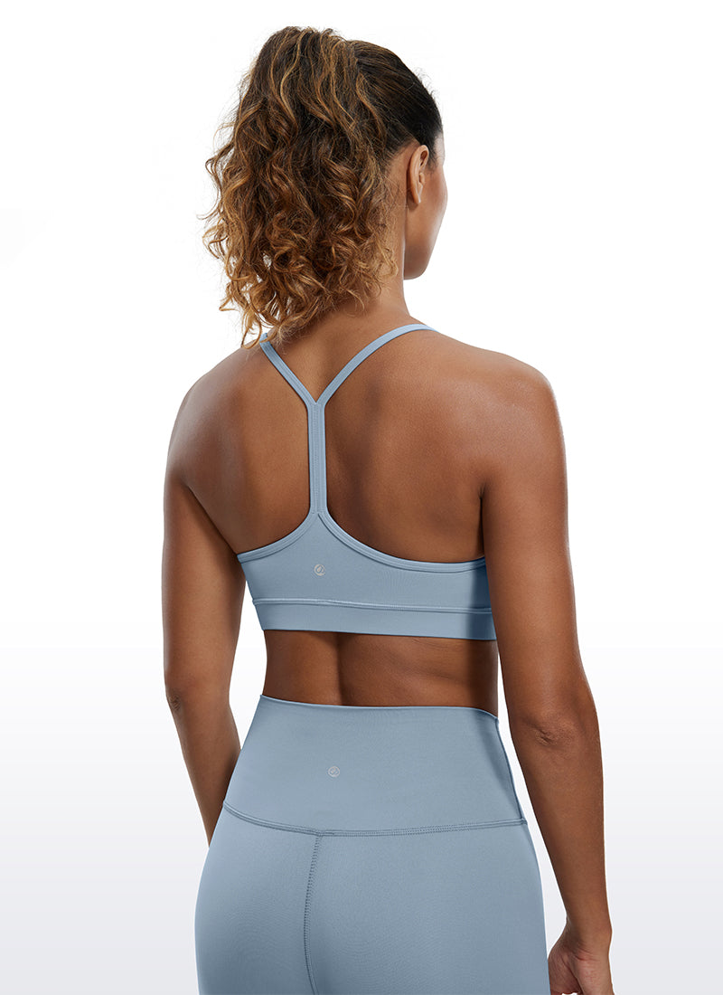 Suporta sa Magaan na Yoga para sa Kababaihan ng CRZ YOGA Butterluxe Sports Bra Y back Cambric Blue