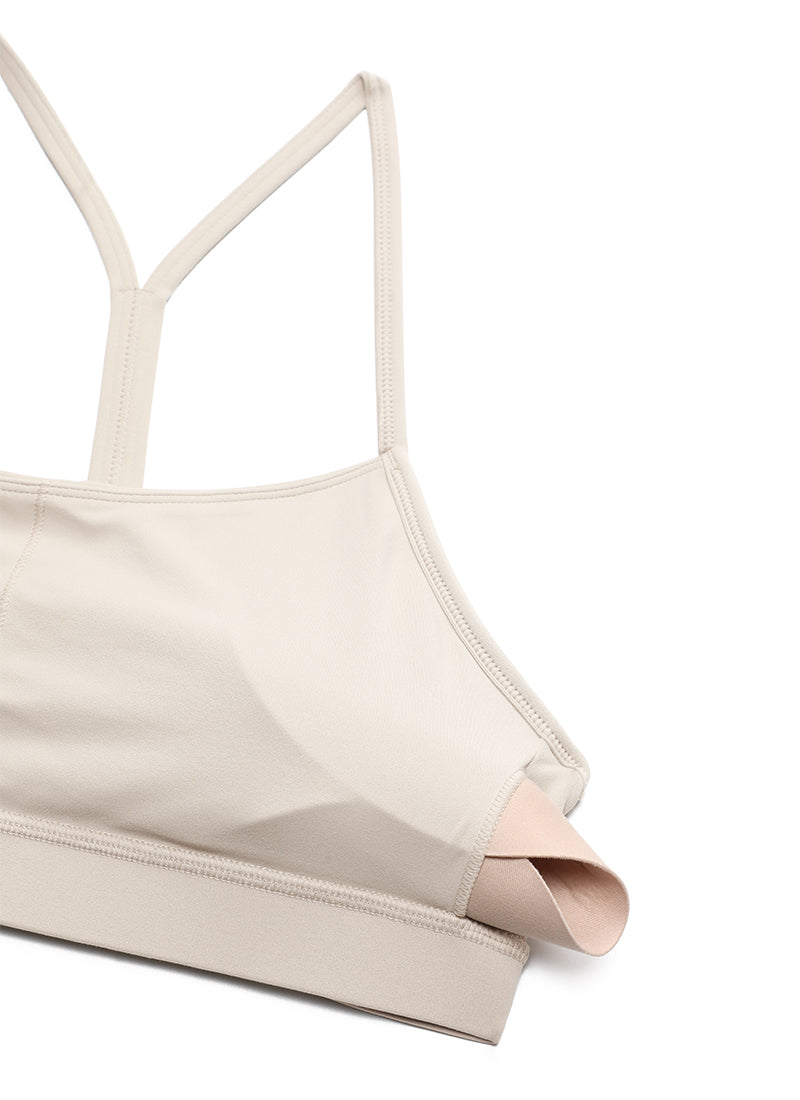 Suporta sa Magaan na Yoga para sa Kababaihan ng CRZ YOGA Butterluxe Sports Bra Y back Mojave Tan