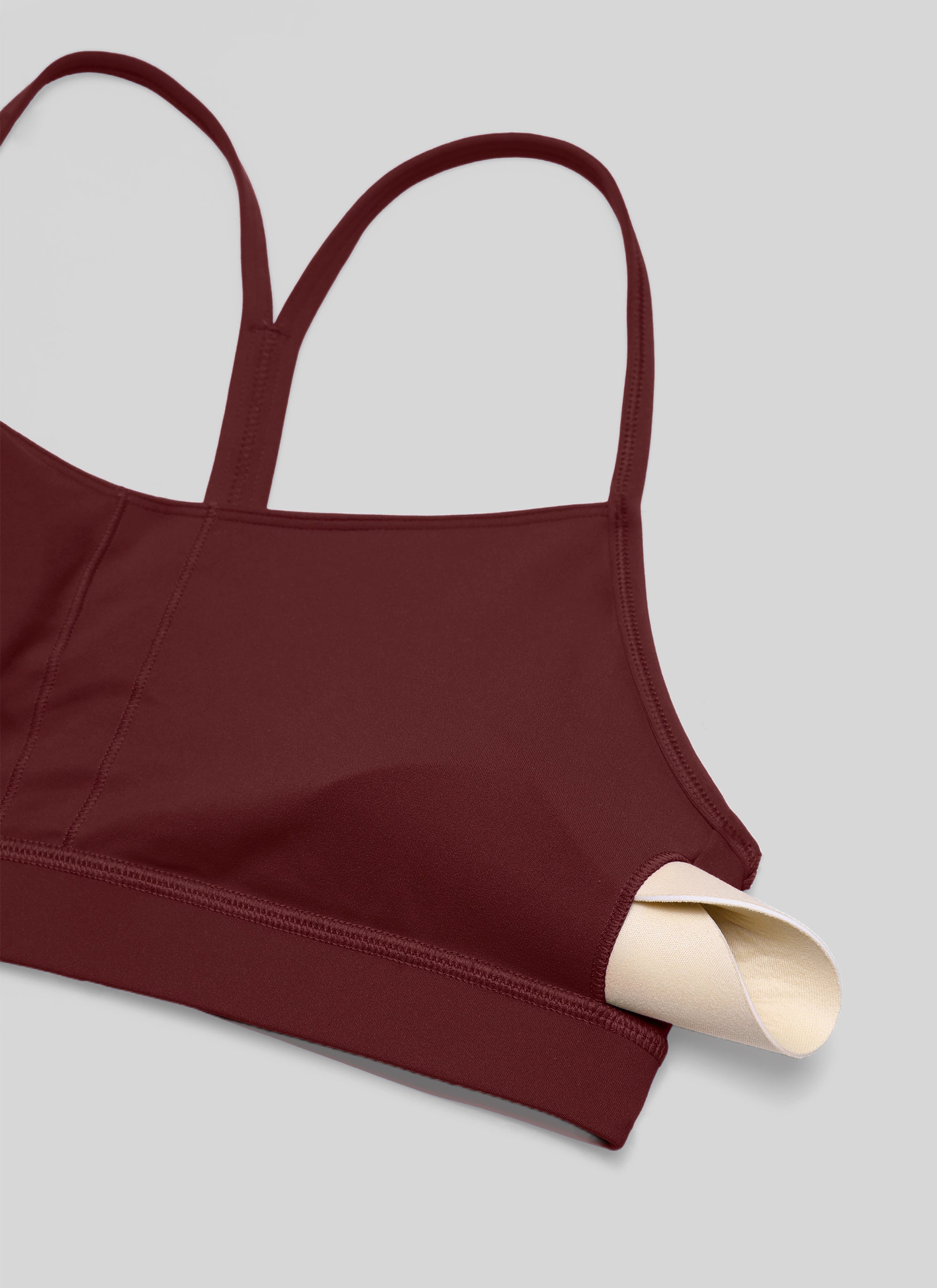 CRZ YOGA Women's Yoga Light Support Butterluxe Sports Bra Y back Red Merlot