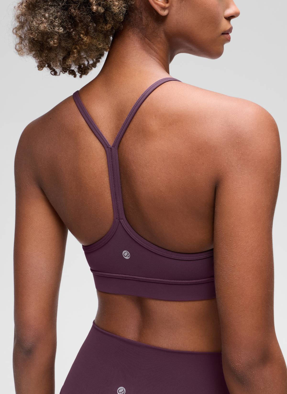 CRZ YOGA Women's Yoga Light Support Butterluxe Sports Bra Y back Grape Thistle Purple