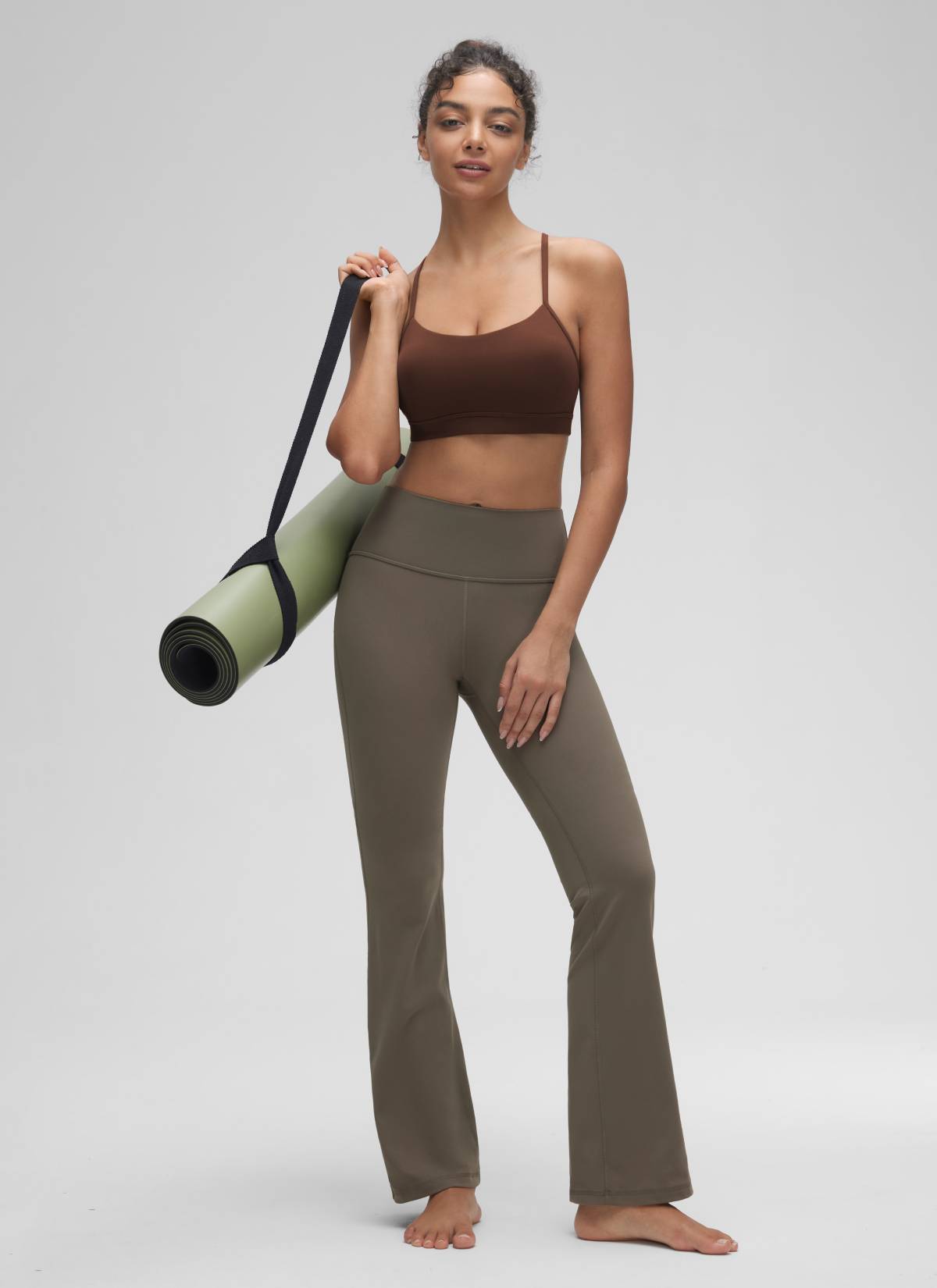 Suporta sa Magaan na Yoga para sa Kababaihan ng CRZ YOGA Butterluxe Sports Bra Y back Lava Brown