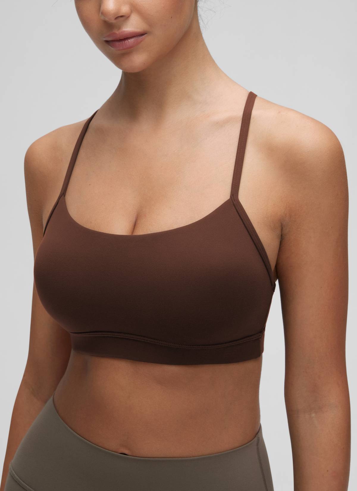Suporta sa Magaan na Yoga para sa Kababaihan ng CRZ YOGA Butterluxe Sports Bra Y back Lava Brown