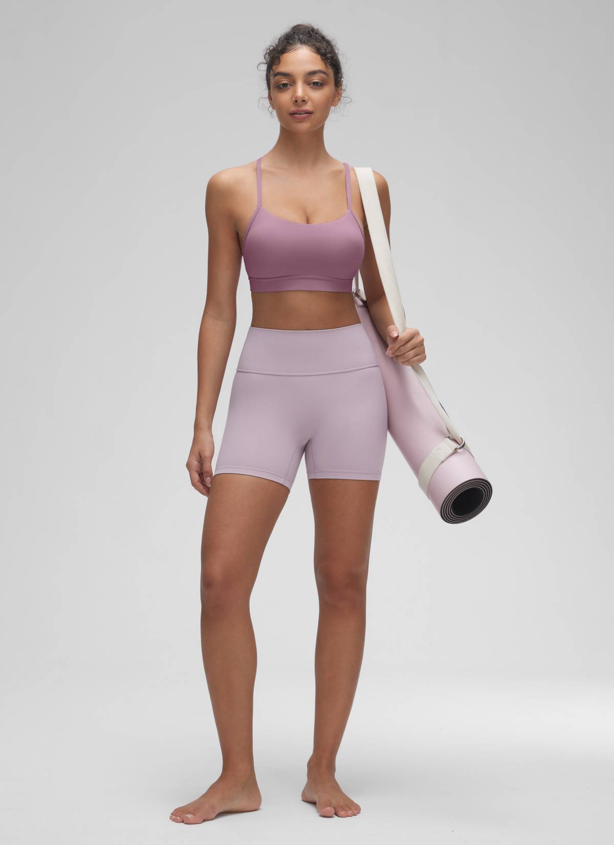Suporta sa Magaan na Yoga para sa Kababaihan ng CRZ YOGA Butterluxe Sports Bra Y back Light Lavender