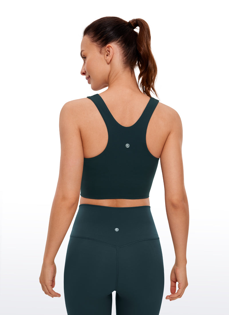 CRZ YOGA Yoga para sa Kababaihan na Mababang Suporta Butterluxe Mataas na Leeg ng Tank Racerback Forest Madilim na Berde