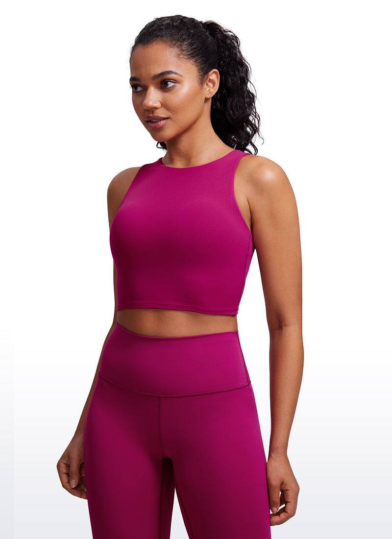 CRZ YOGA Yoga para sa Kababaihan na Mababang Suporta Butterluxe Tank High Neck Racerback Magenta Purple
