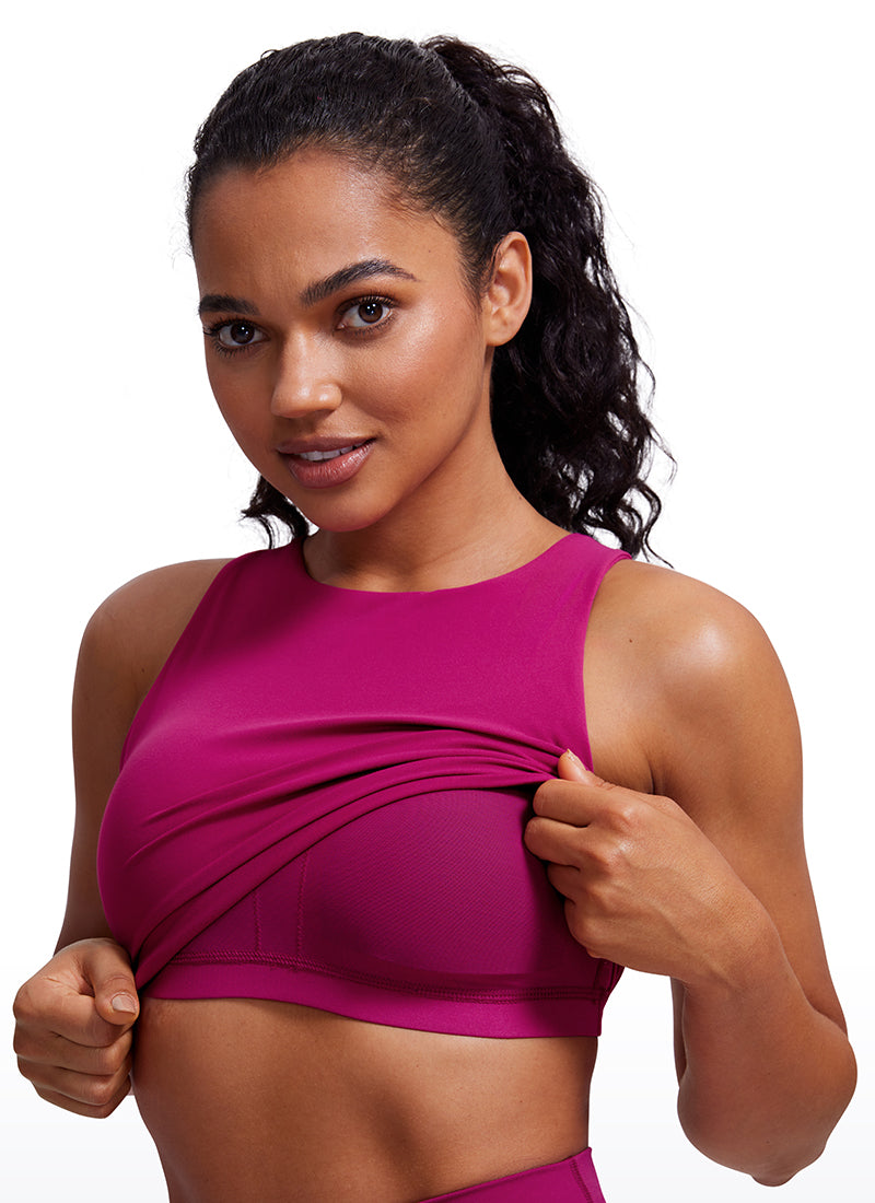 CRZ YOGA Yoga para sa Kababaihan na Mababang Suporta Butterluxe Tank High Neck Racerback Magenta Purple