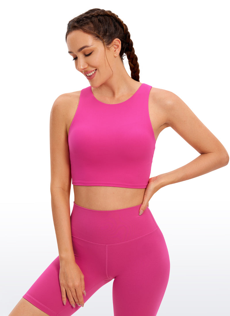 CRZ YOGA Pambabaeng Yoga Low Support Butterluxe Tank High Neck Racerback Hibiscus Purple