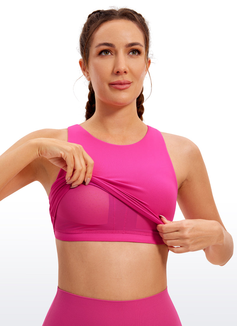 CRZ YOGA Pambabaeng Yoga Low Support Butterluxe Tank High Neck Racerback Hibiscus Purple