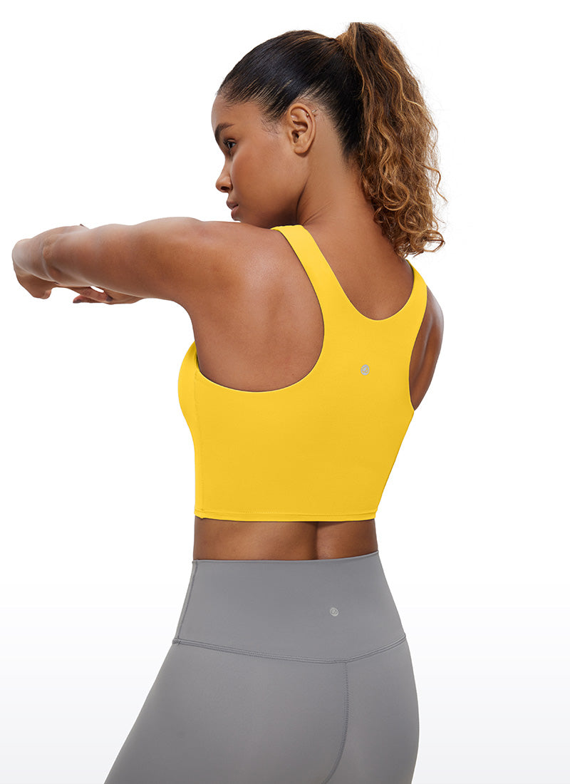 CRZ YOGA Yoga para sa Kababaihan na Mababang Suporta Butterluxe Tank High Neck Racerback High Visibility Dilaw