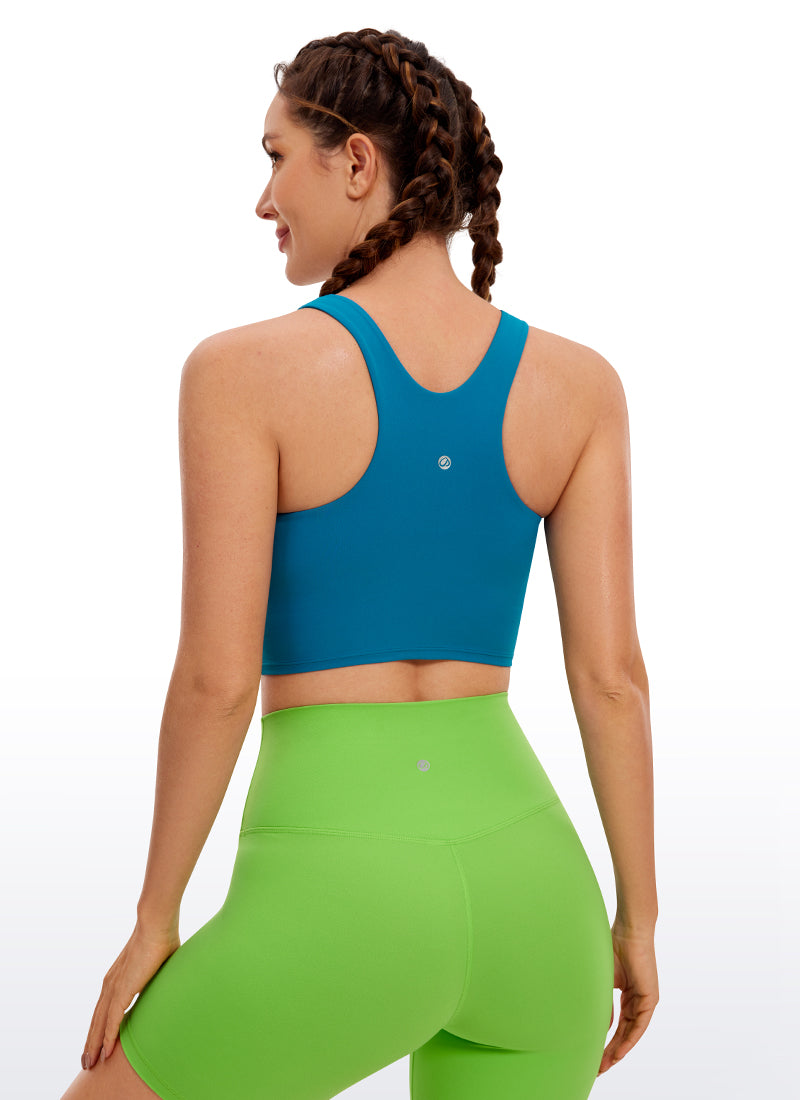 CRZ YOGA Yoga para sa Kababaihan na Mababang Suporta Butterluxe Tank High Neck Racerback Super-sonic Blue