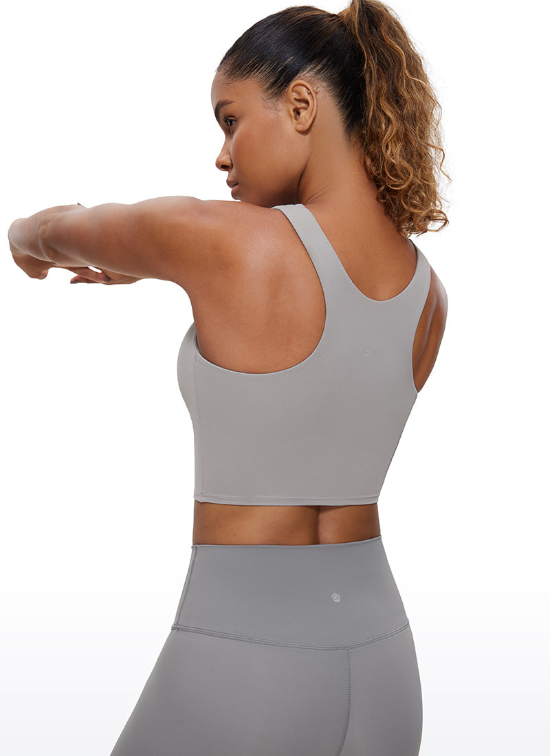 CRZ YOGA Yoga para sa Kababaihan na Mababang Suporta Butterluxe Tank High Neck Racerback Gull Gray