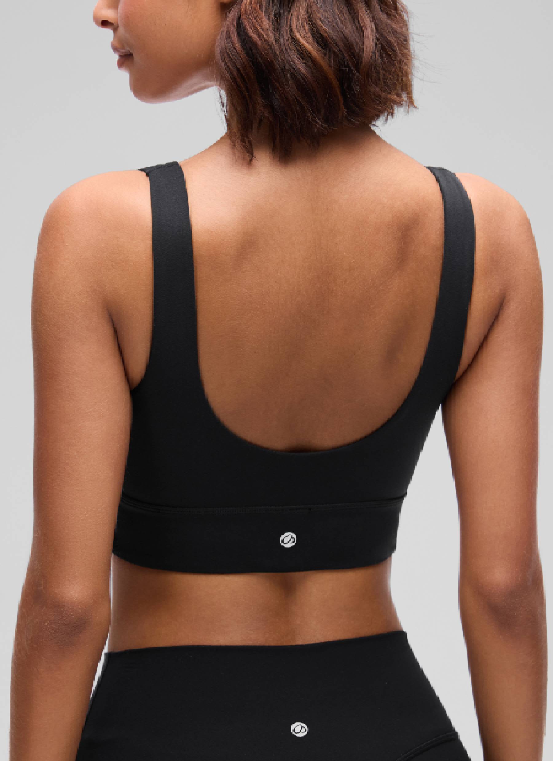 CRZ YOGA Yoga para sa Kababaihan na Mababang Suporta Butterluxe Sport Bra U Back Longline Itim