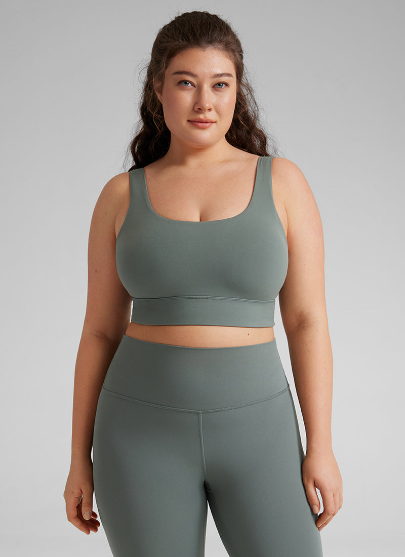CRZ YOGA Yoga para sa Kababaihan na Mababang Suporta Butterluxe Sport Bra U Back Longline Grey Sage