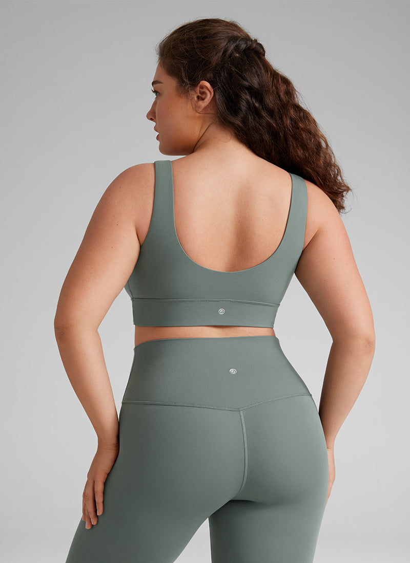 CRZ YOGA Yoga para sa Kababaihan na Mababang Suporta Butterluxe Sport Bra U Back Longline Grey Sage