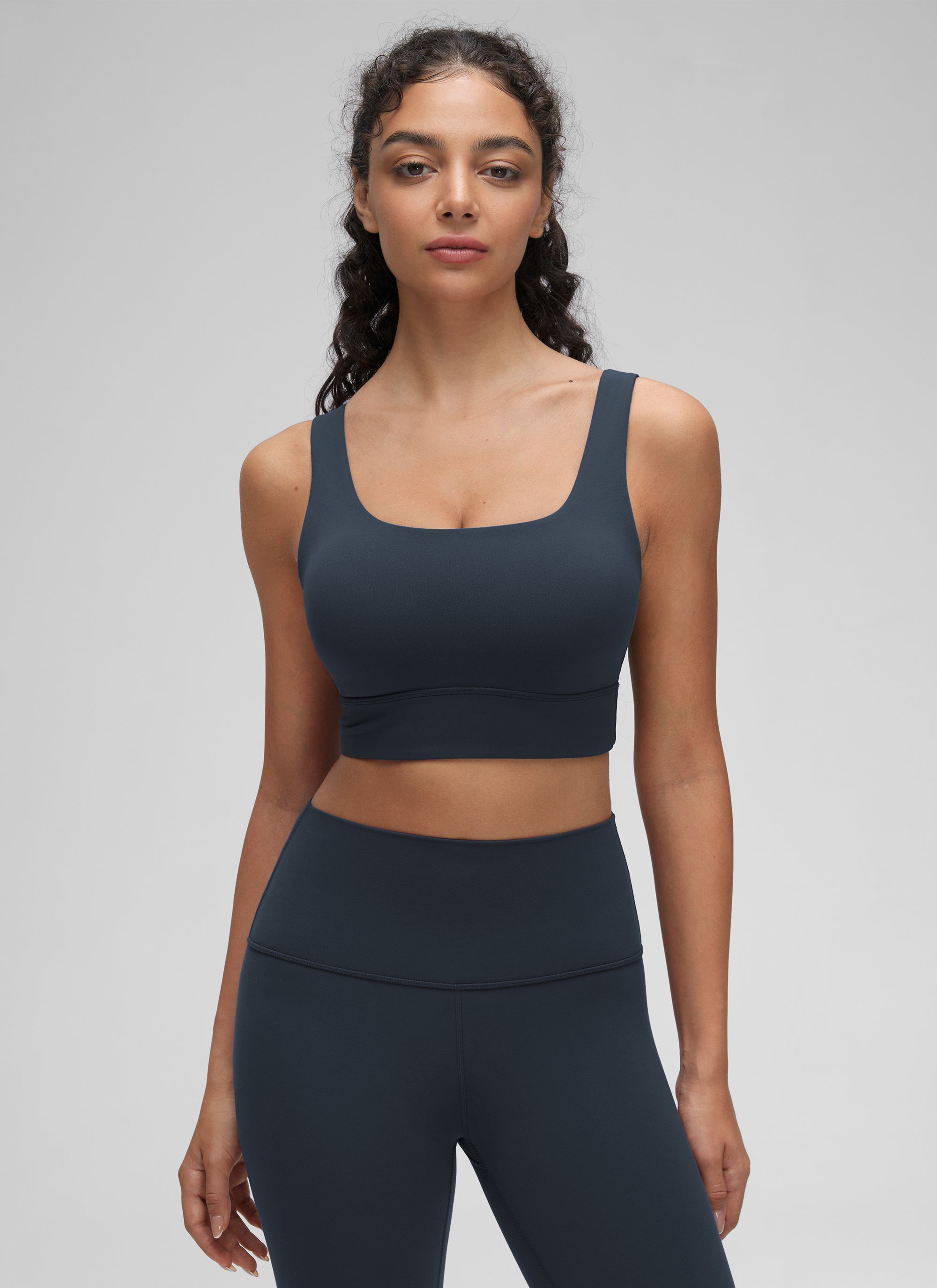 CRZ YOGA Yoga para sa Kababaihan na Mababang Suporta Butterluxe Sport Bra U Back Longline True Navy