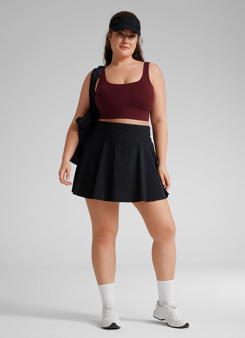 CRZ YOGA Yoga para sa Kababaihan na Mababang Suporta Butterluxe Sport Bra U Back Longline Pulang Merlot