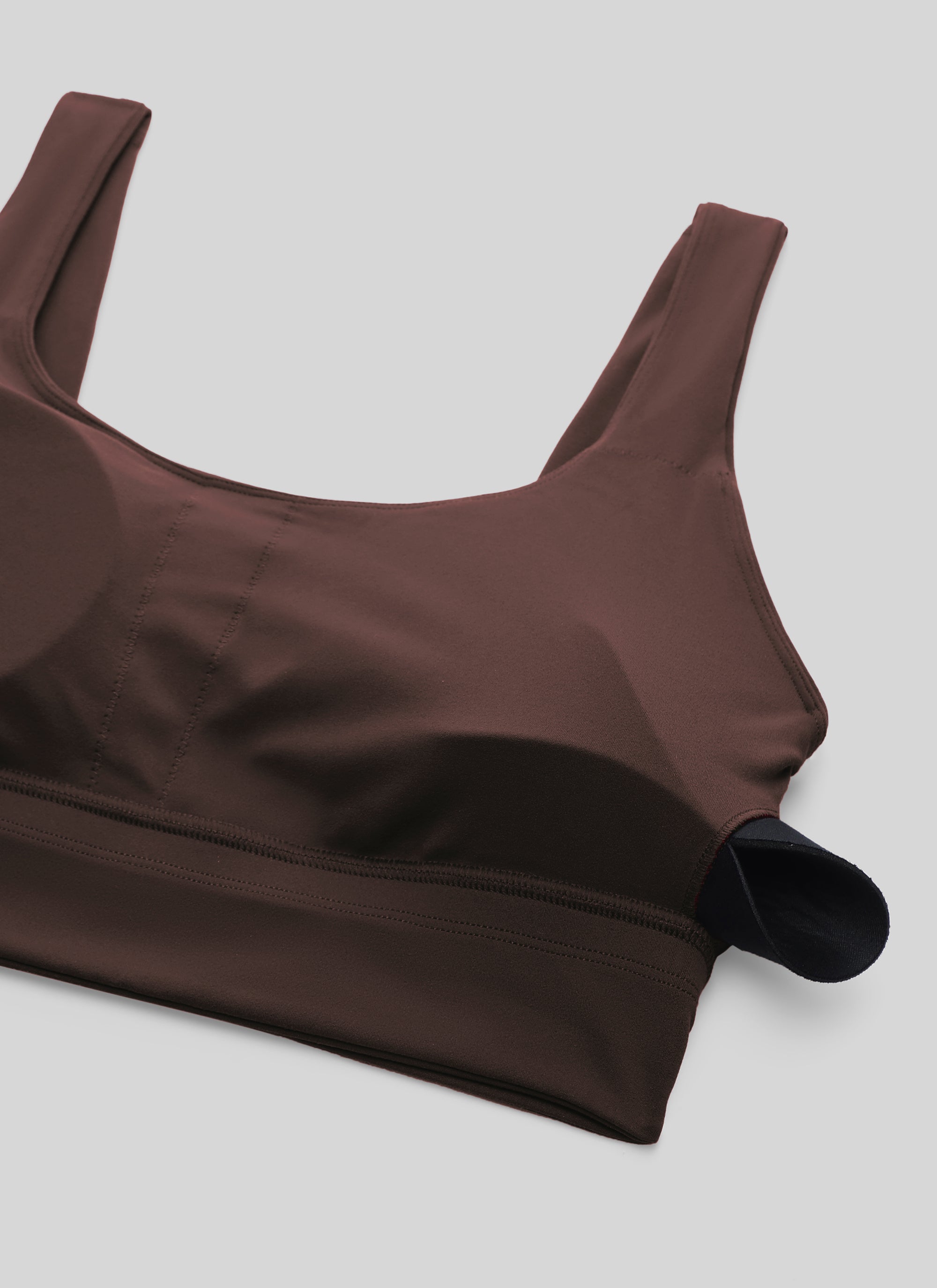 CRZ YOGA Yoga para sa Kababaihan na Mababang Suporta Butterluxe Sport Bra U Back Longline Hot Fudge Brown
