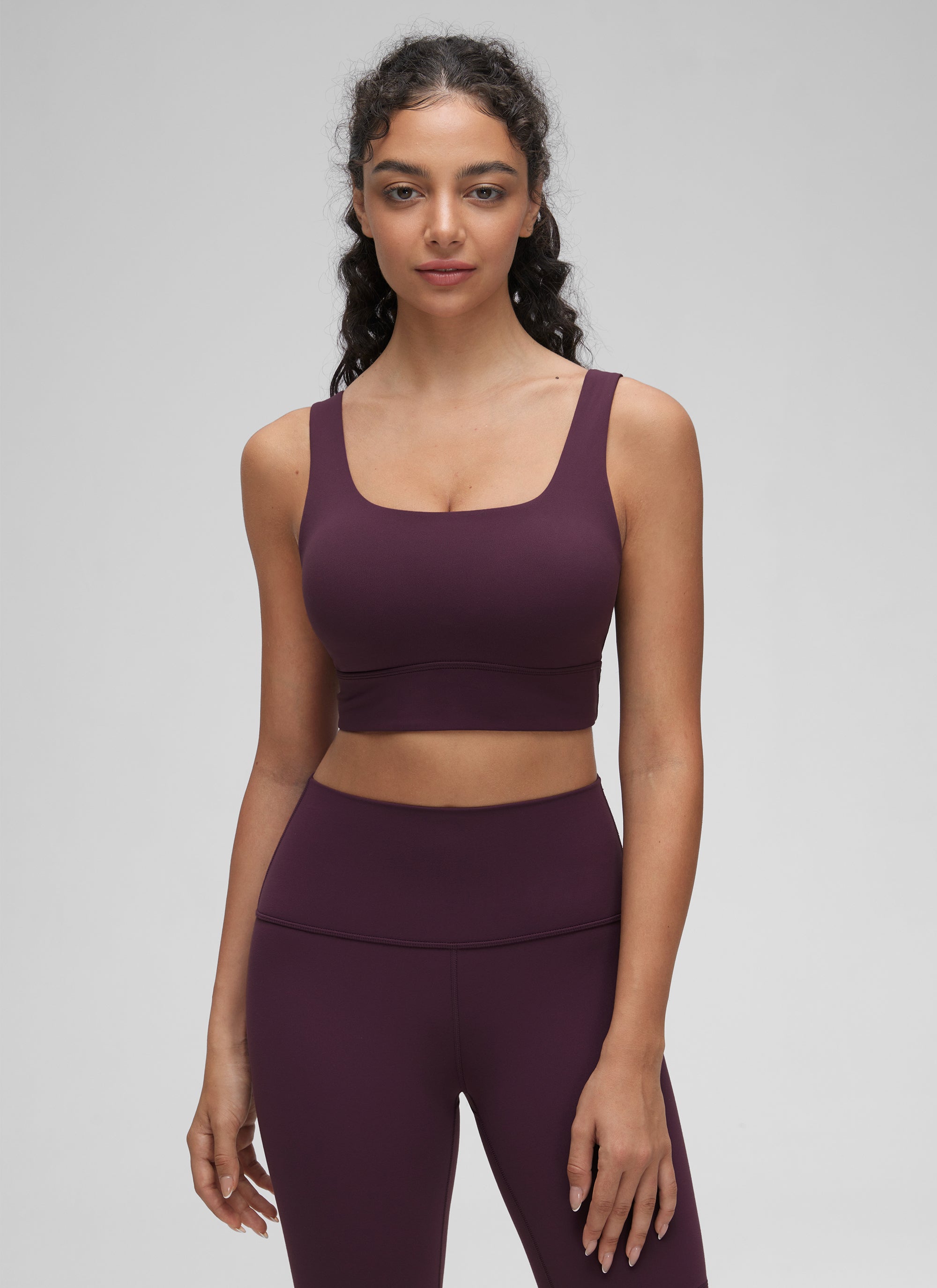 CRZ YOGA Yoga para sa Kababaihan na Mababang Suporta Butterluxe Sport Bra U Back Longline Deep Purple