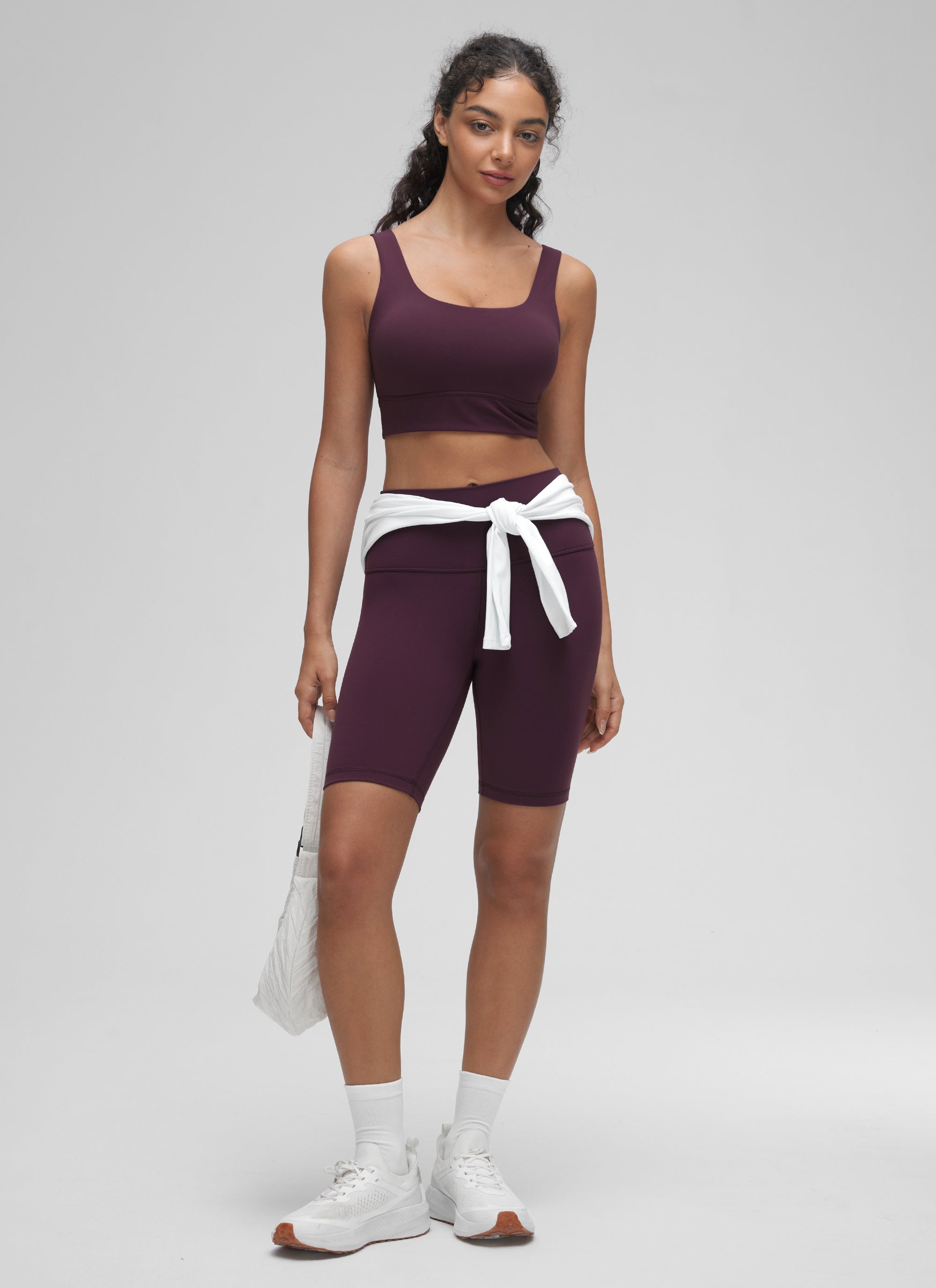 CRZ YOGA Yoga para sa Kababaihan na Mababang Suporta Butterluxe Sport Bra U Back Longline Deep Purple