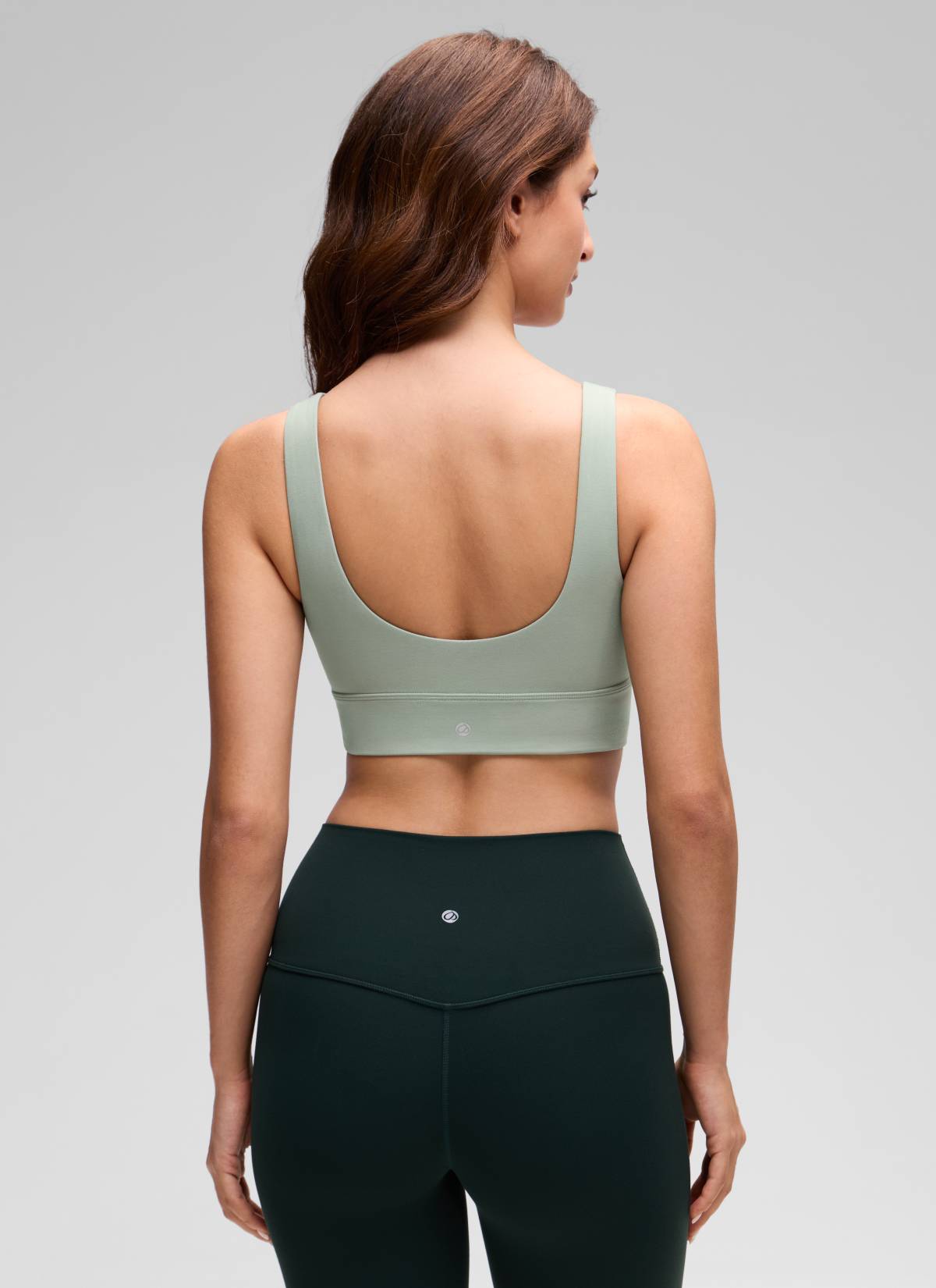 CRZ YOGA Yoga para sa Kababaihan na Mababang Suporta Butterluxe Sport Bra U Back Longline Green Palm Court