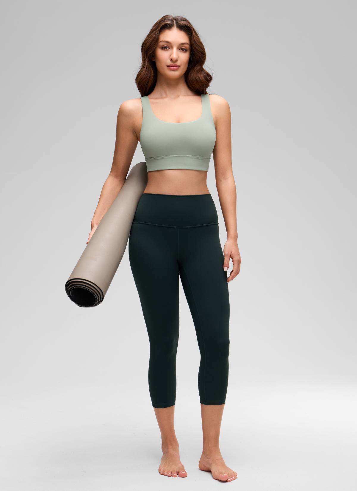 CRZ YOGA Yoga para sa Kababaihan na Mababang Suporta Butterluxe Sport Bra U Back Longline Green Palm Court