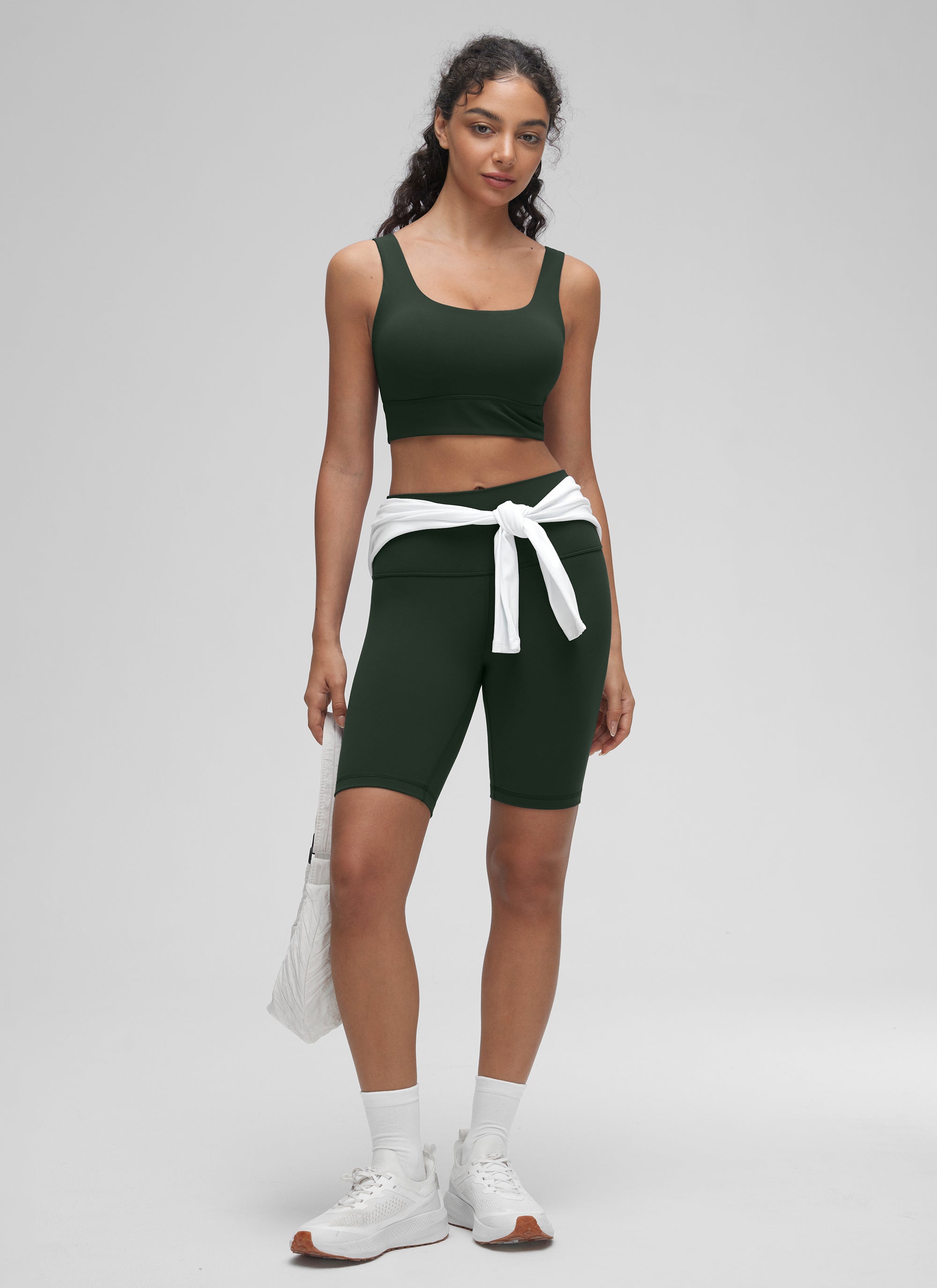 CRZ YOGA Yoga para sa Kababaihan na Mababang Suporta Butterluxe Sport Bra U Back Longline Legend Green