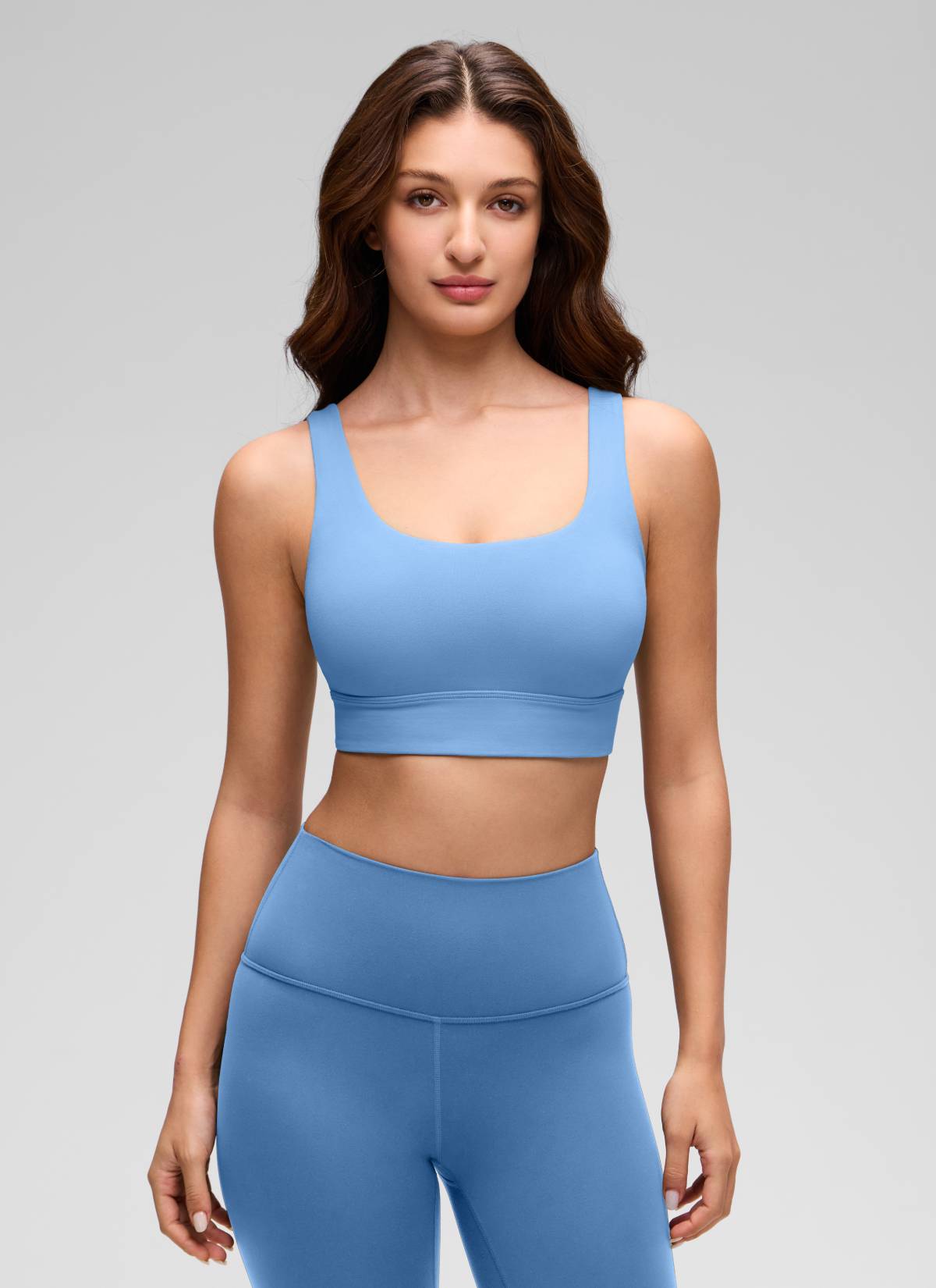 CRZ YOGA Yoga para sa Kababaihan na Mababang Suporta Butterluxe Sport Bra U Back Longline Party Blue