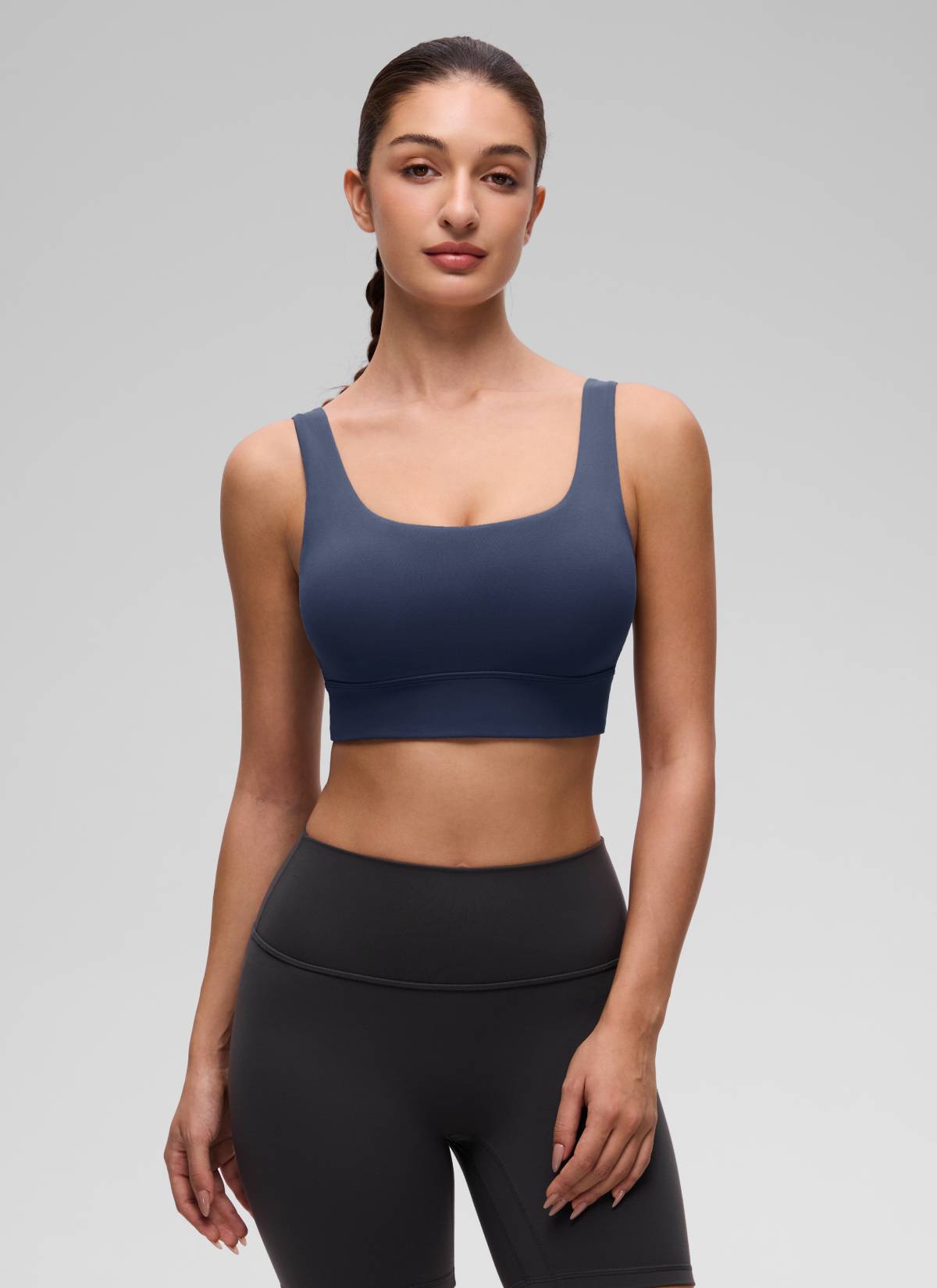 CRZ YOGA Yoga para sa Kababaihan na Mababang Suporta Butterluxe Sport Bra U Back Longline Club Blue