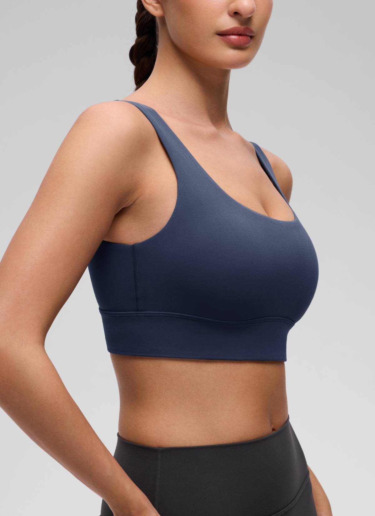 CRZ YOGA Yoga para sa Kababaihan na Mababang Suporta Butterluxe Sport Bra U Back Longline Club Blue