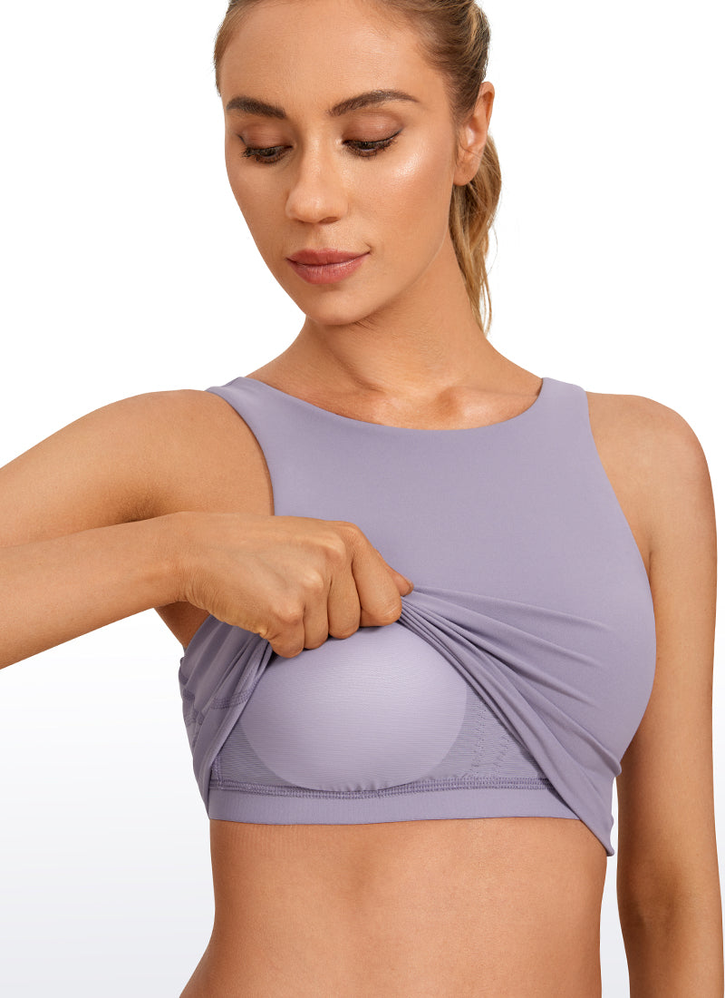 CRZ YOGA Yoga para sa Kababaihan na Mababang Suporta Butterluxe High Neck Bra U Back Lavender Mist