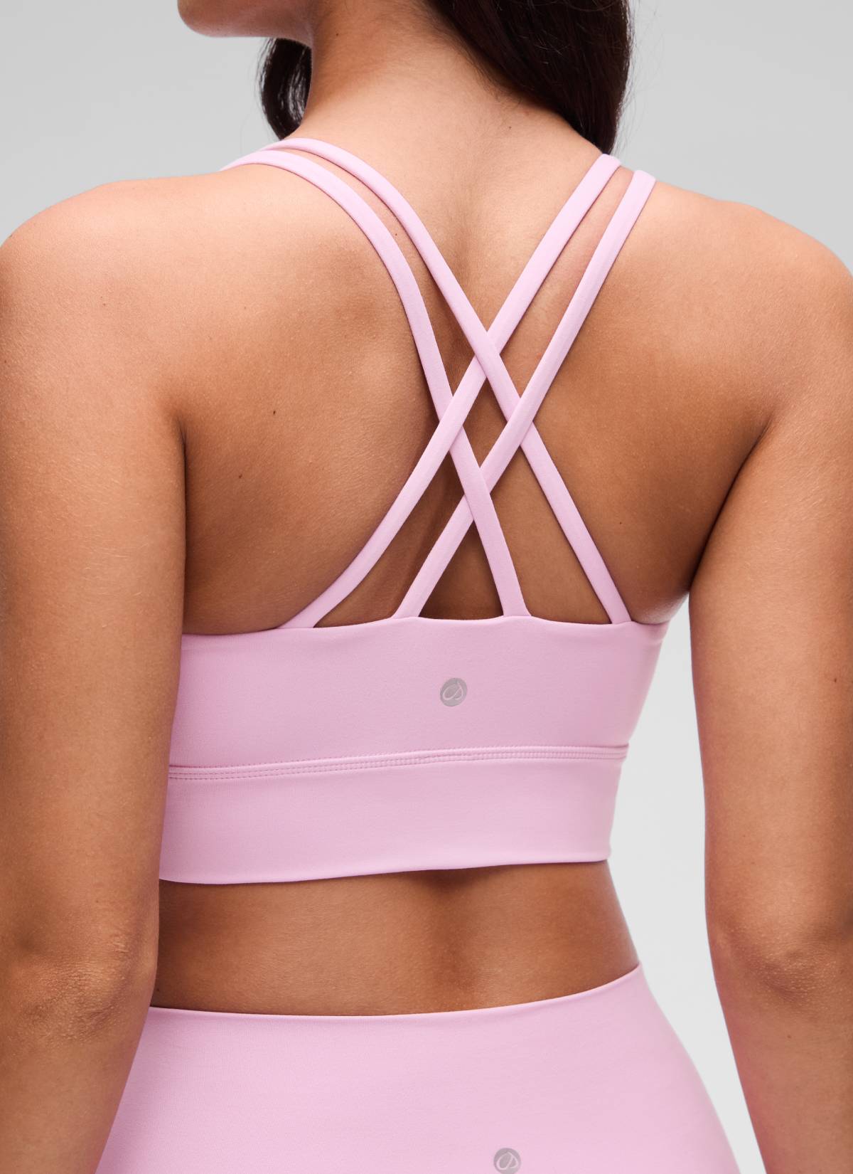 CRZ YOGA Pambabae Butterluxe Strappy Longline Criss Cross Molded Cup Bra Vita Pink