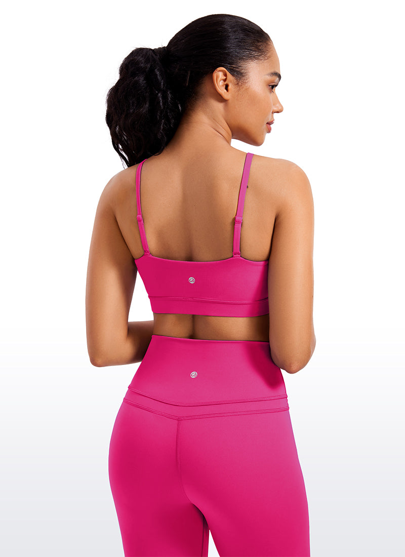 CRZ YOGA Pambabae Butterluxe Adjustable Spaghetti Thin Strap Sports Bra Granita Pink