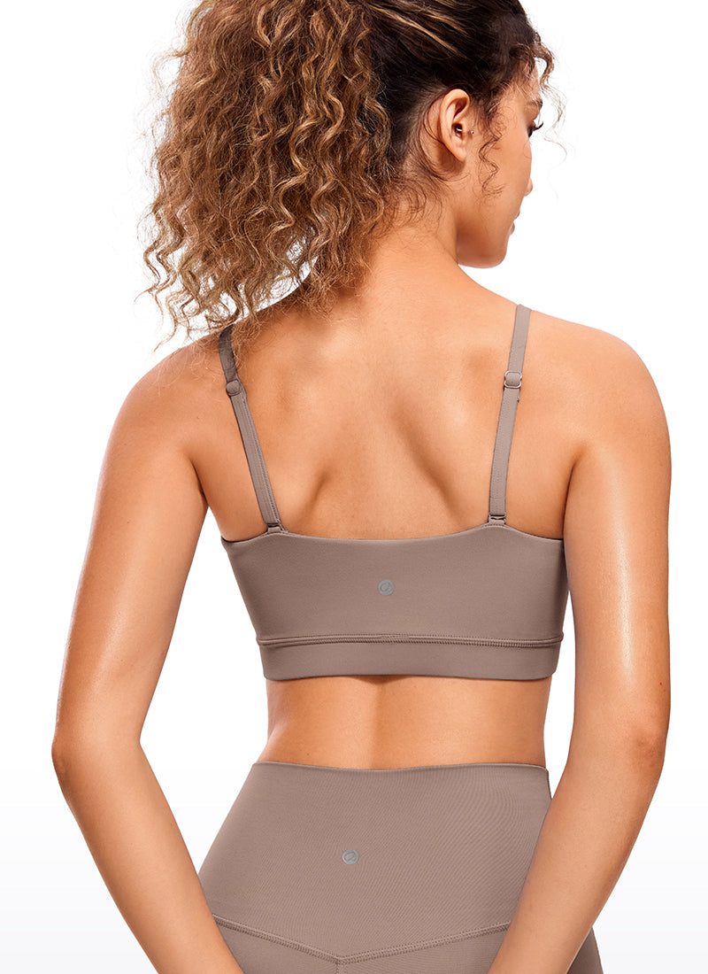 CRZ YOGA Pambabae Butterluxe Adjustable Spaghetti Thin Strap Sports Bra Kayumanggi Lila