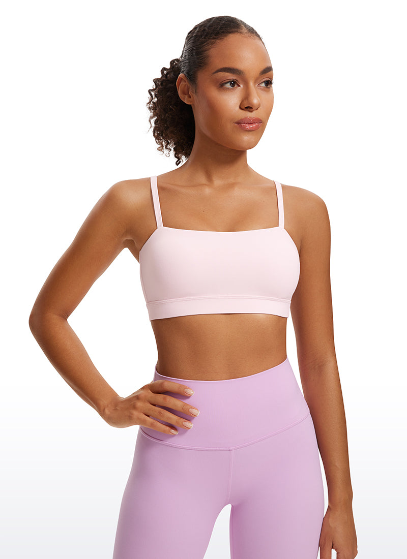 CRZ YOGA Pambabae Butterluxe Adjustable Spaghetti Thin Strap Sports Bra Strawberry Pink