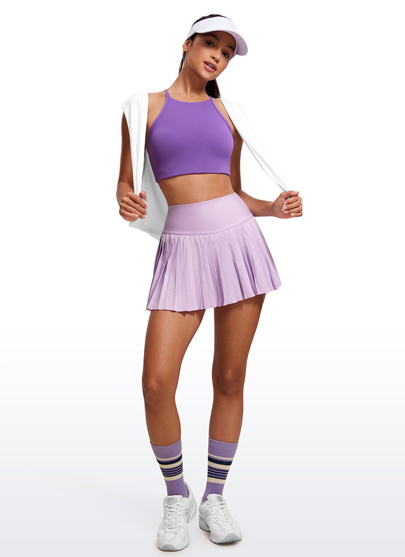 CRZ YOGA Butterluxe Pambabaeng High Neck Y Racerback Sports Bra Manipis na Strap Royal Lilac