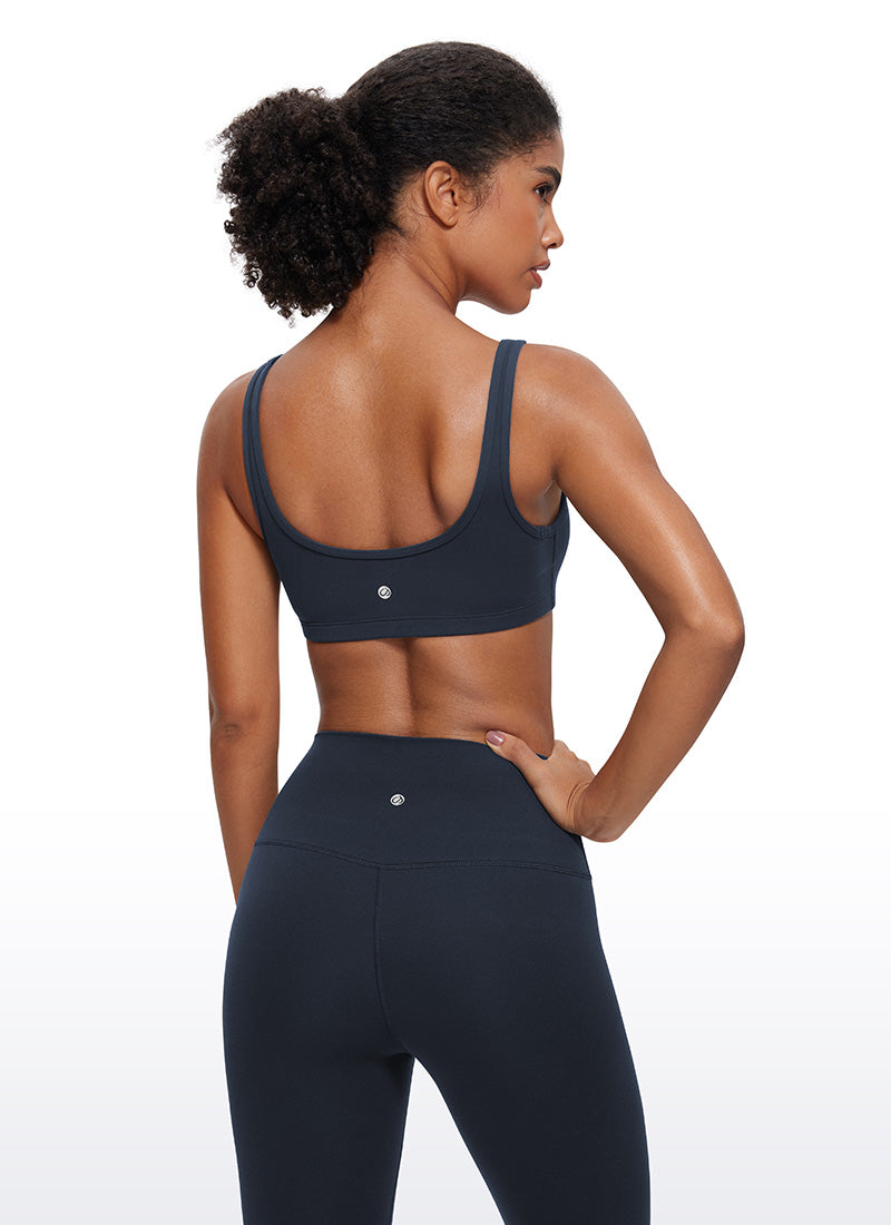 CRZ YOGA Babae Butterluxe Scoop Neck Cami Padded Mini Bra Twilight Blue