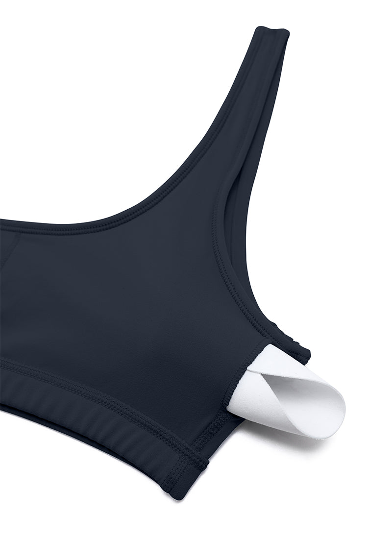 CRZ YOGA Babae Butterluxe Scoop Neck Cami Padded Mini Bra Twilight Blue