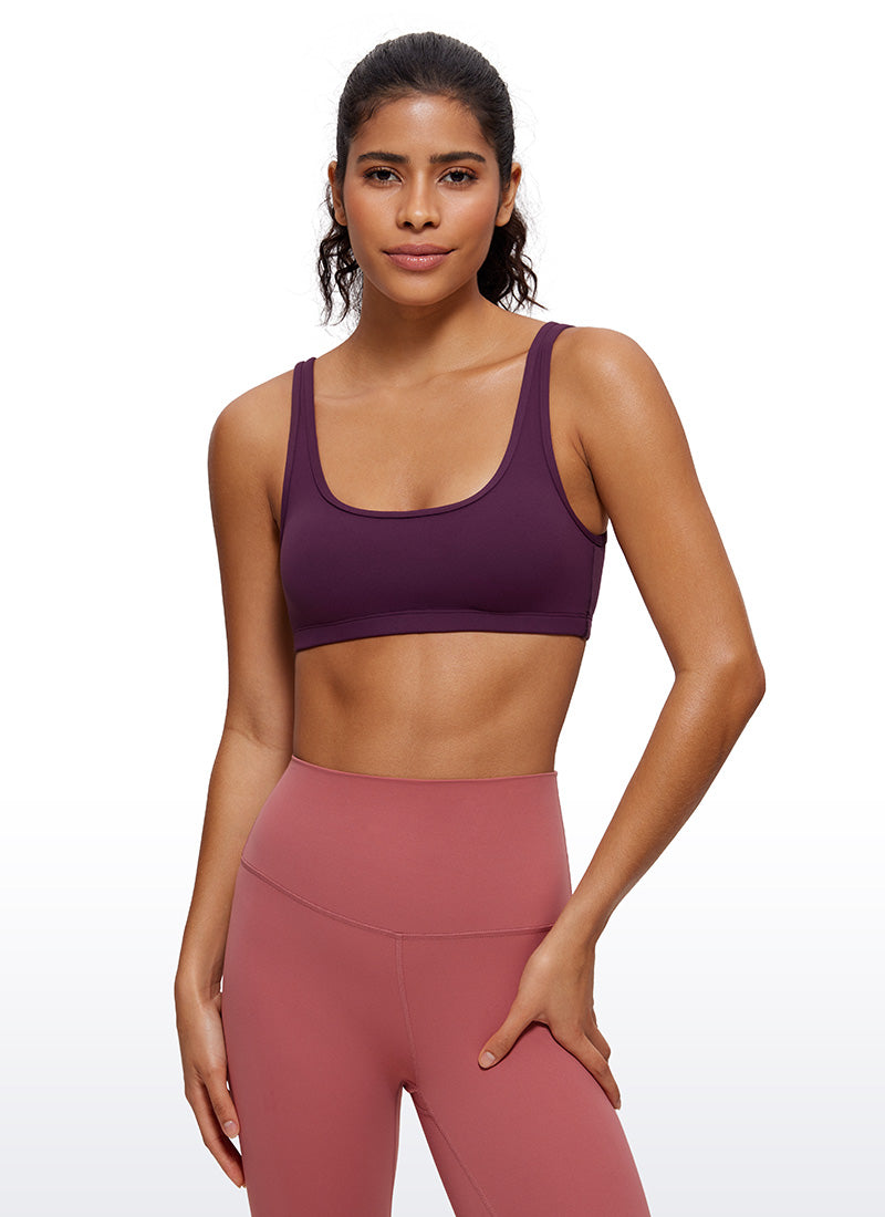 CRZ YOGA Babae Butterluxe Scoop Neck Cami Padded Mini Bra Deep Purple