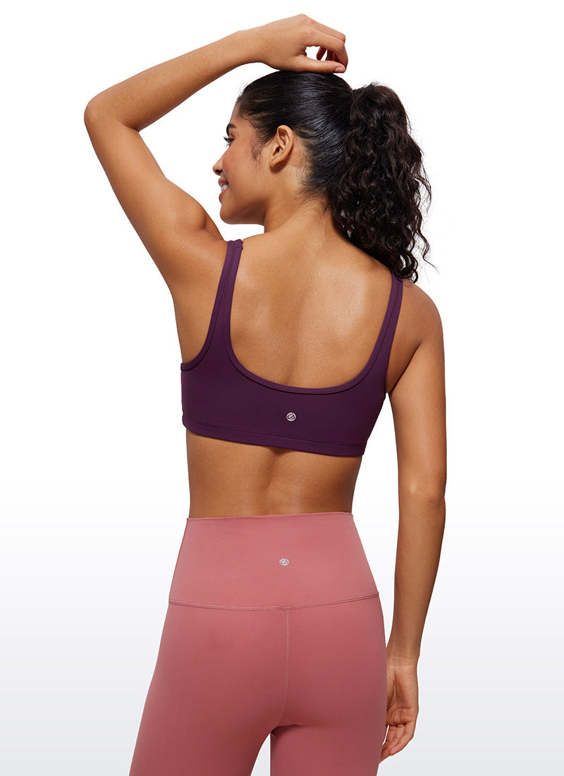 CRZ YOGA Babae Butterluxe Scoop Neck Cami Padded Mini Bra Deep Purple