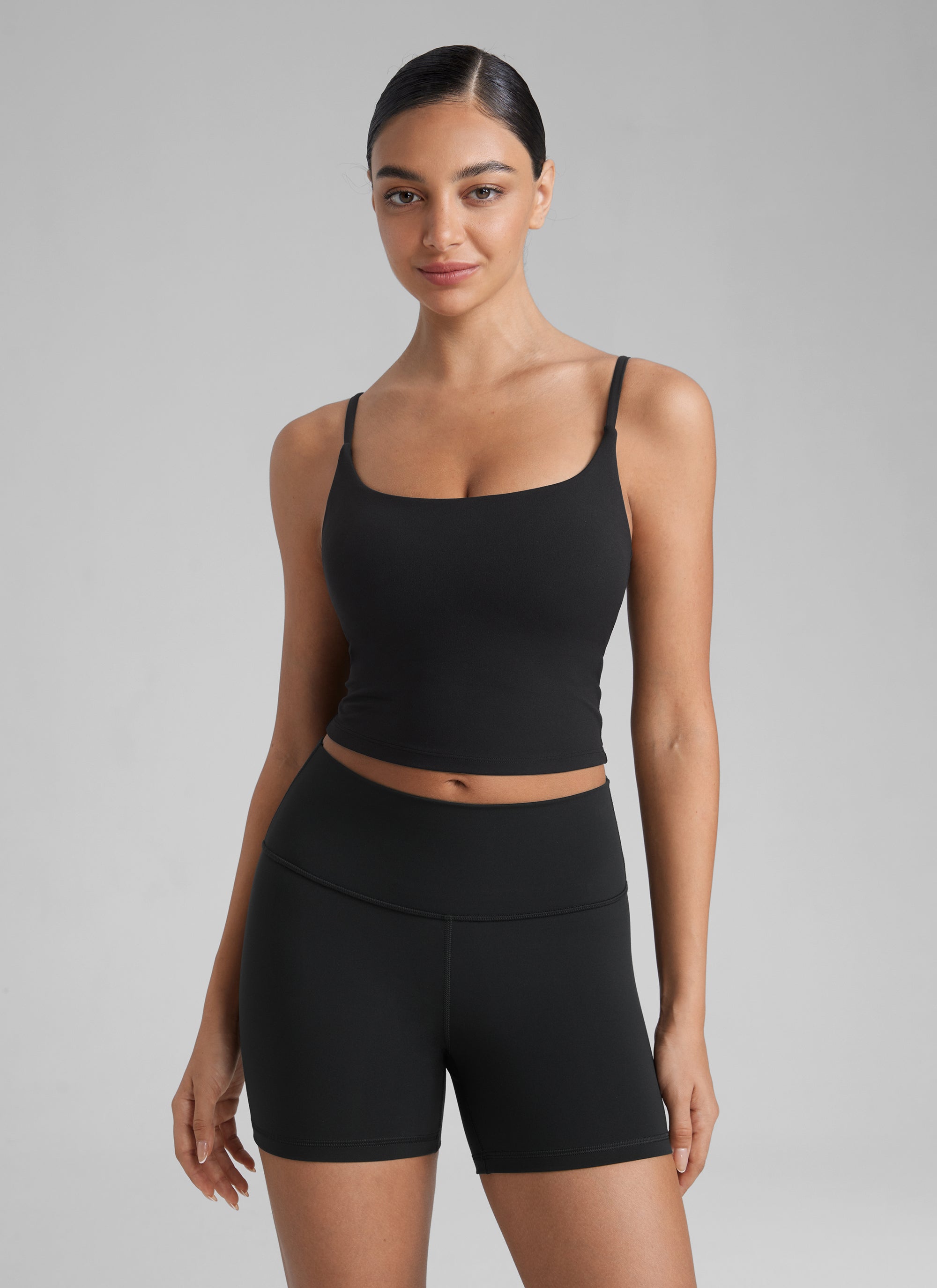 CRZ YOGA Pambabae Butterlift Scoop Neck U Back Yoga Longline Sports Bra Itim